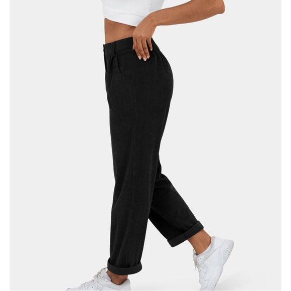 Halara Corduroy Casual Pants Black Size L - Picture 4 of 12